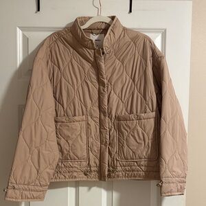Tan Quilted Puffer Jacket from ASOS